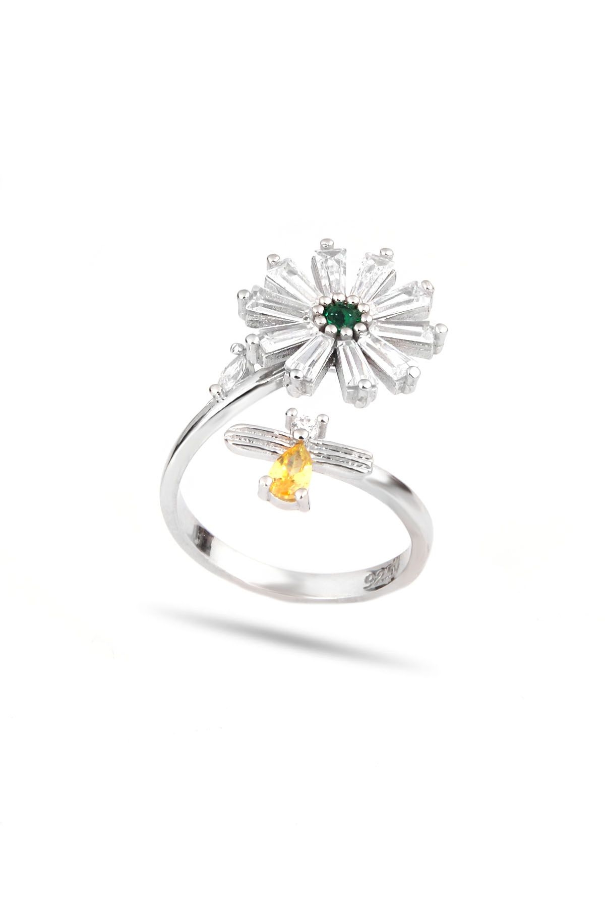 Buterfly And Flower Ring