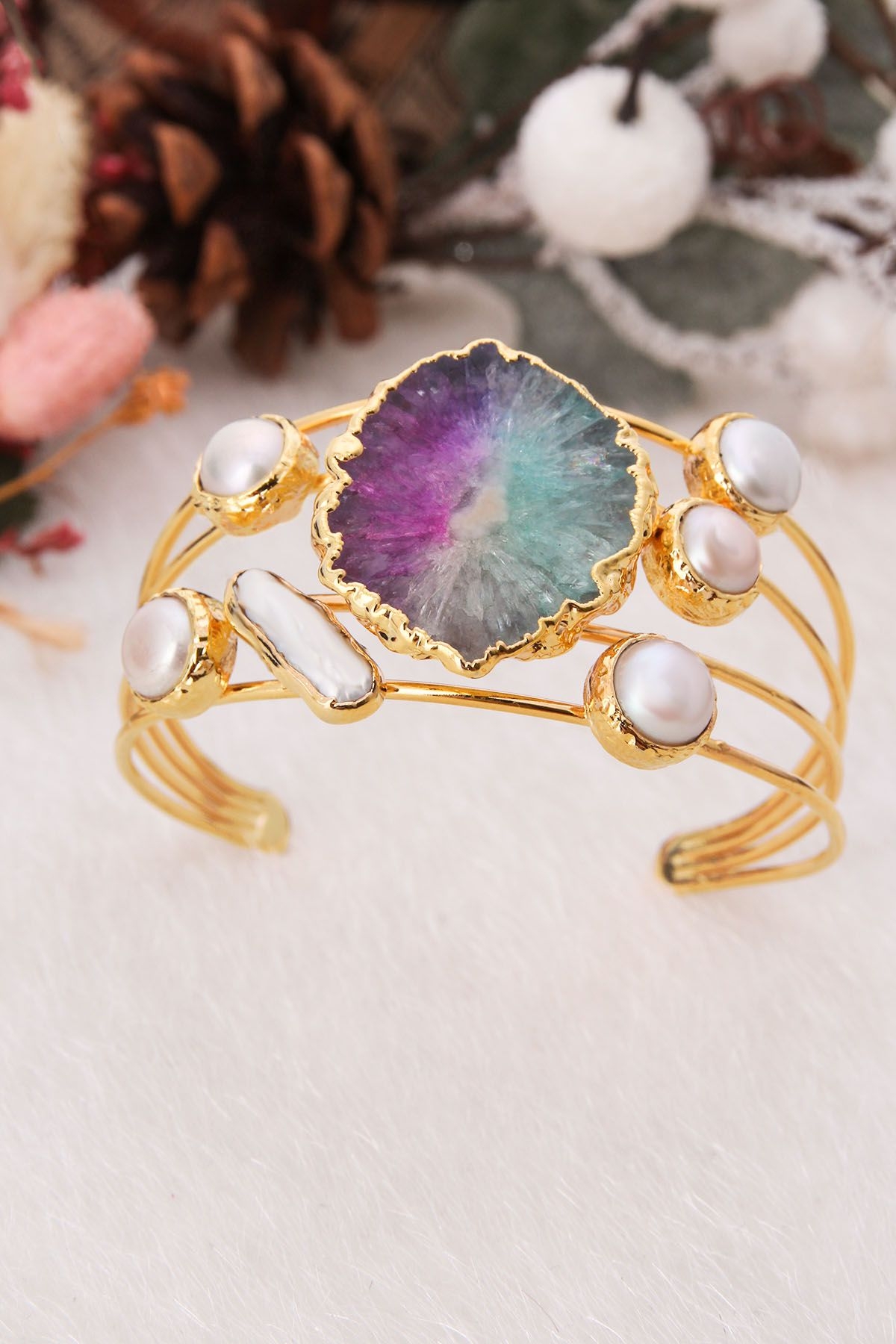 14K Gold-Plated Bronze & Pearl