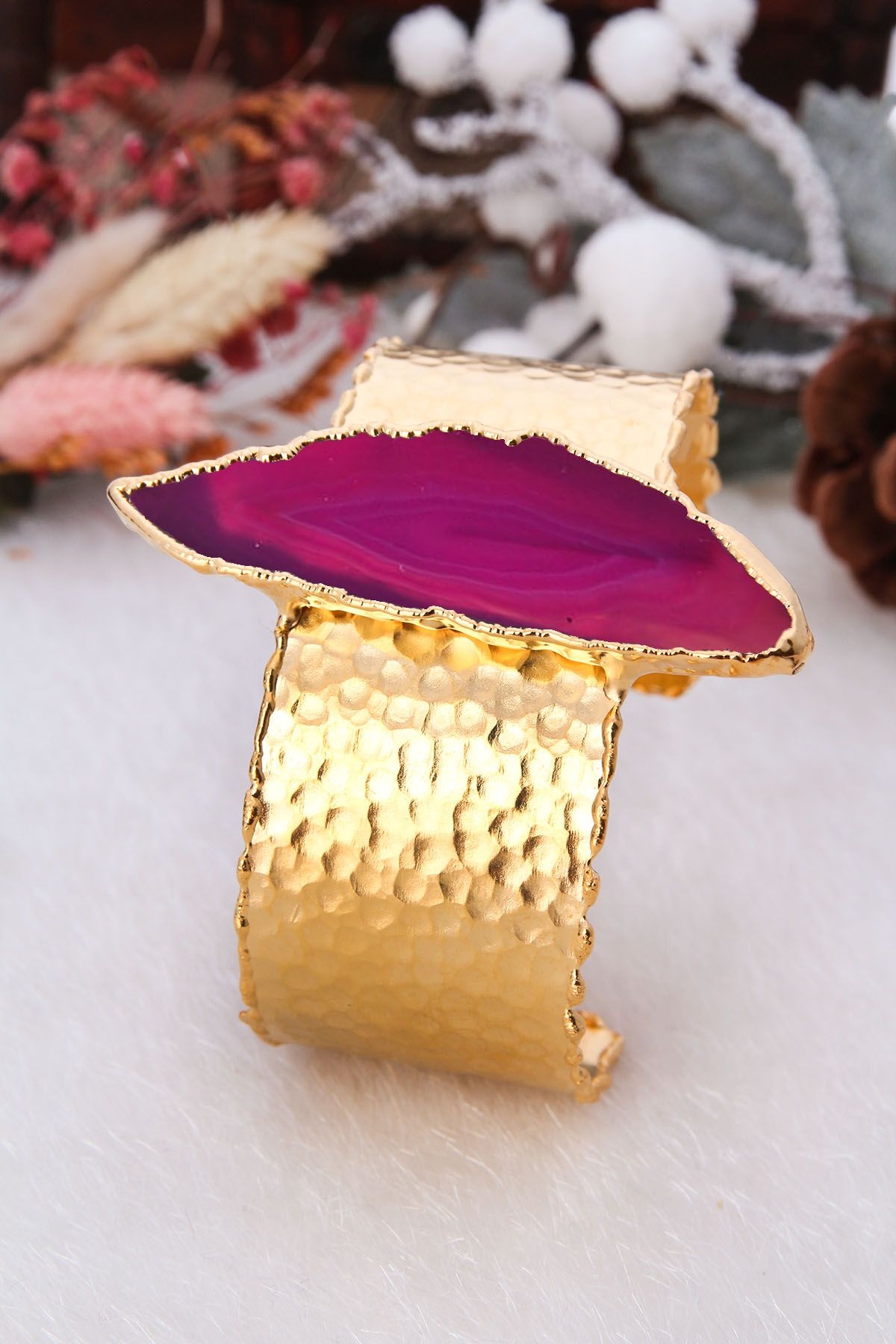 14K Gold-Plated Bronze & Agate