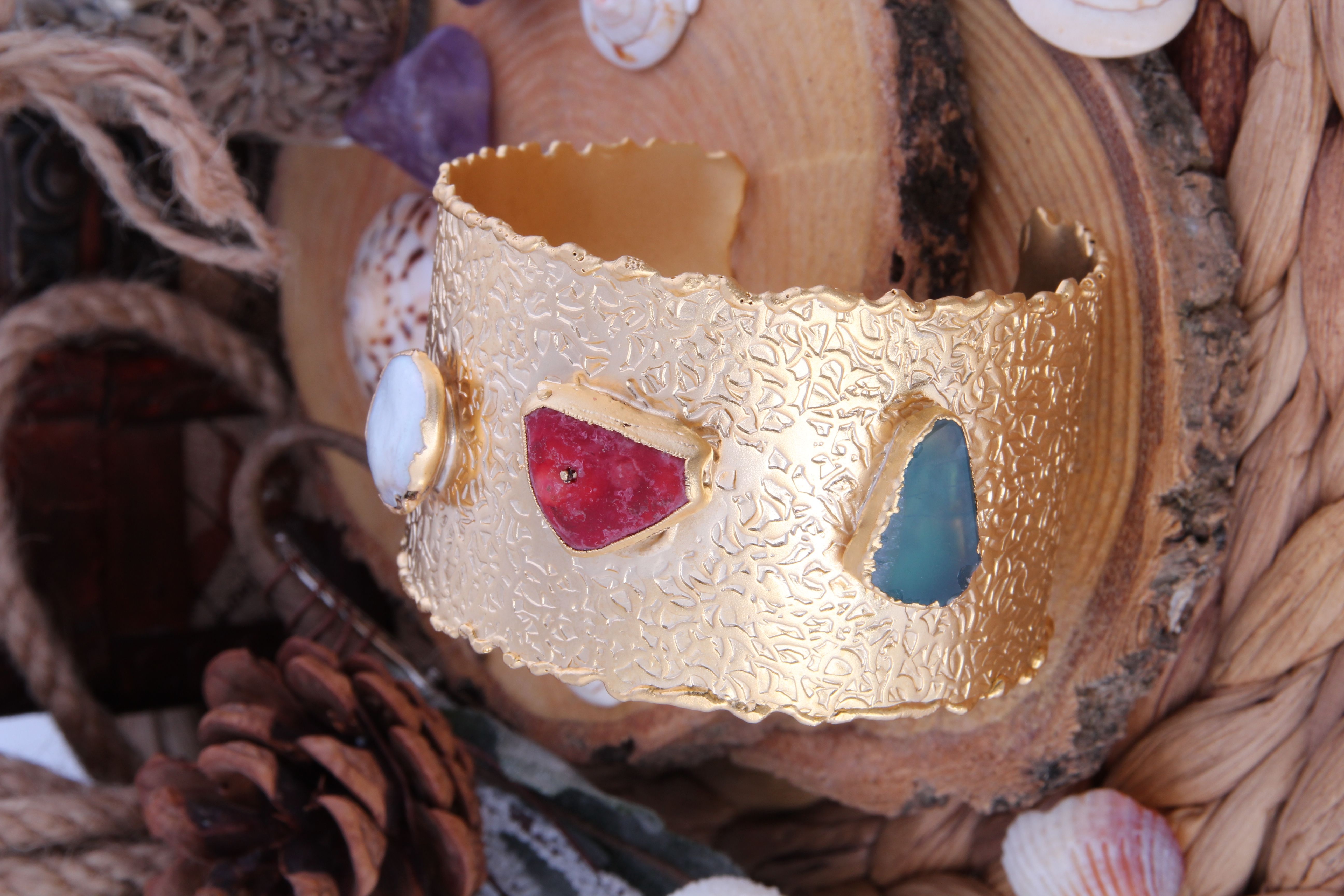 Agate & Coral Bracelet