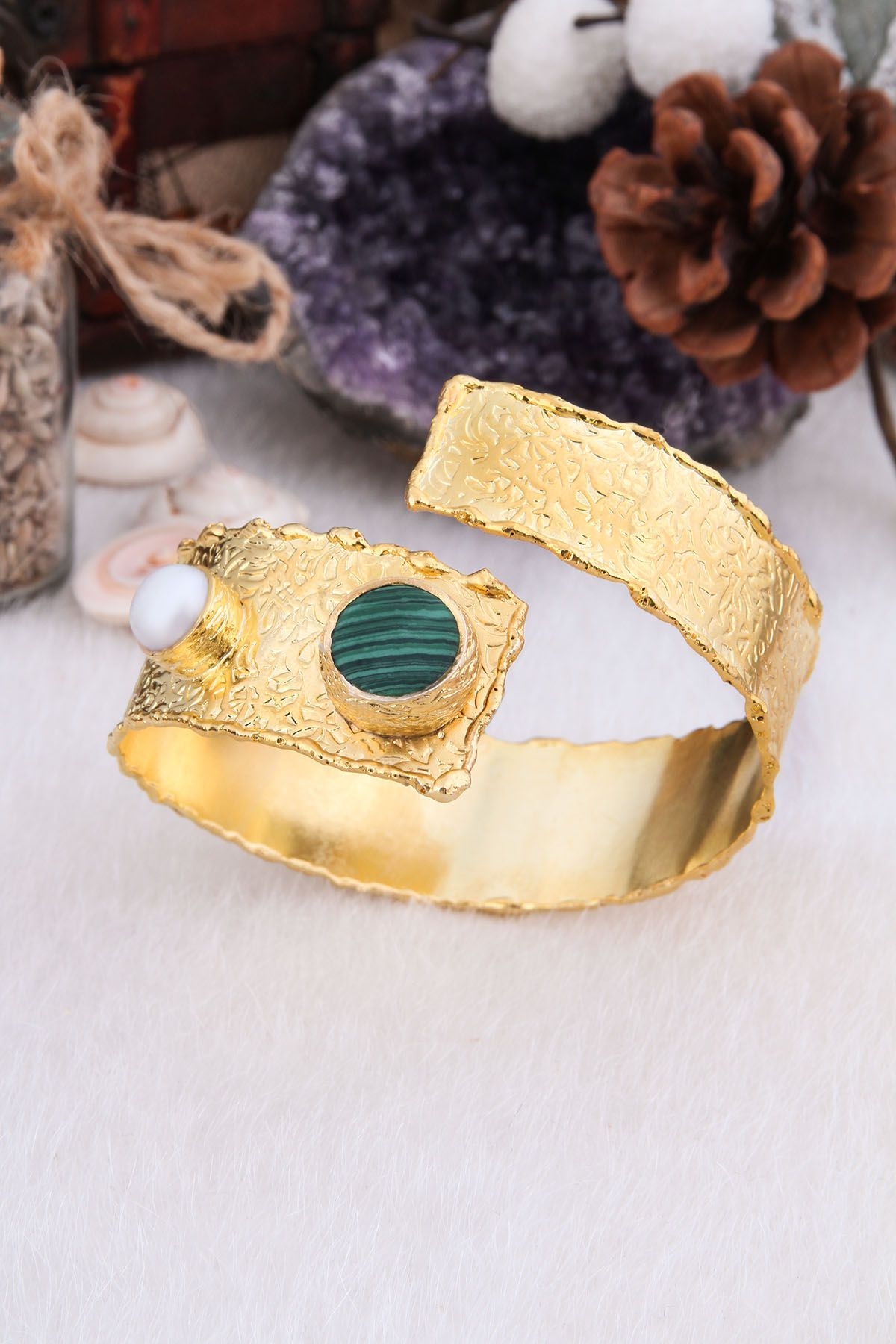 Majorca Pearl & Malahite Bracelet