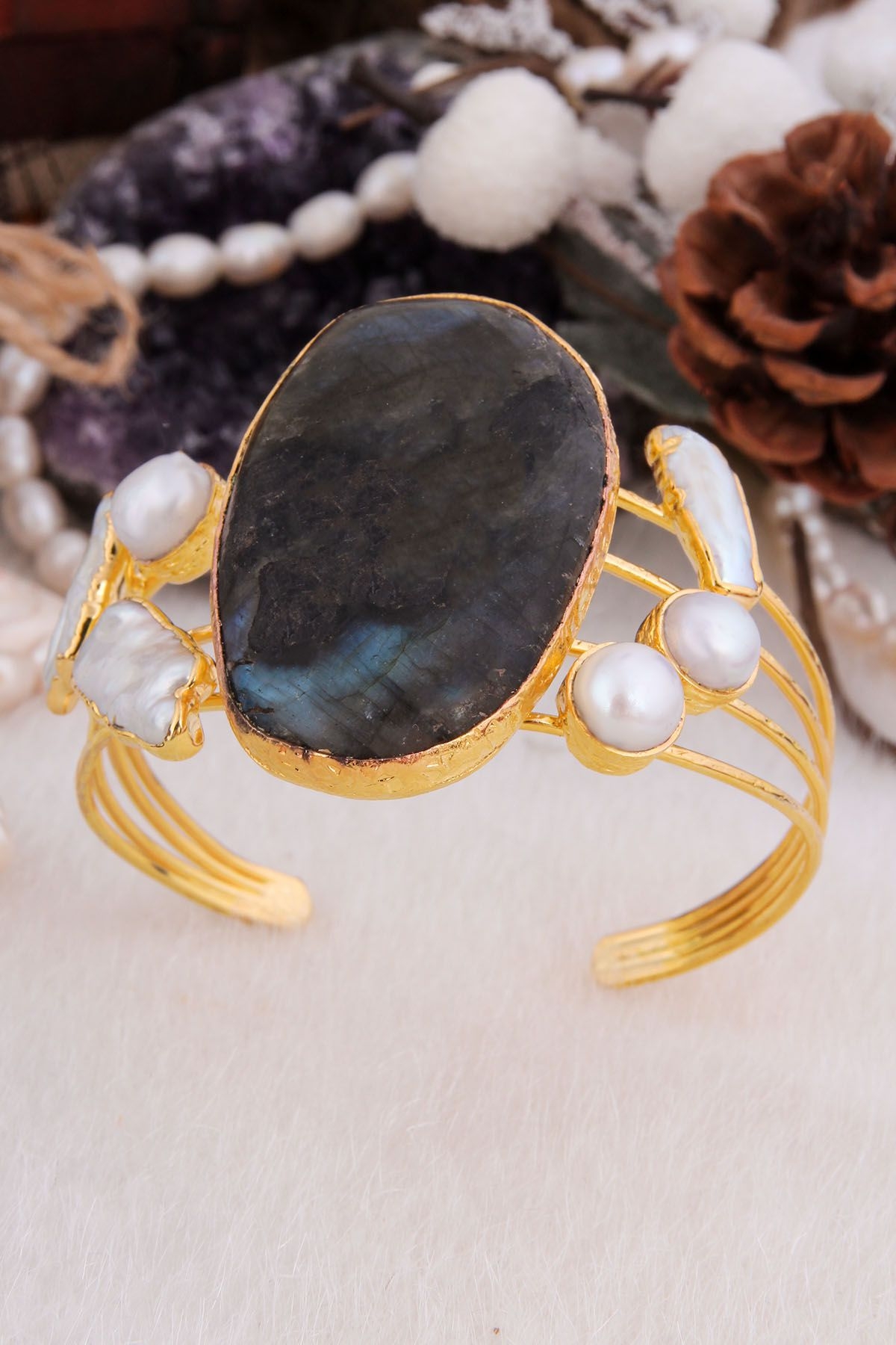 Pearl & Labradorite Bracelet
