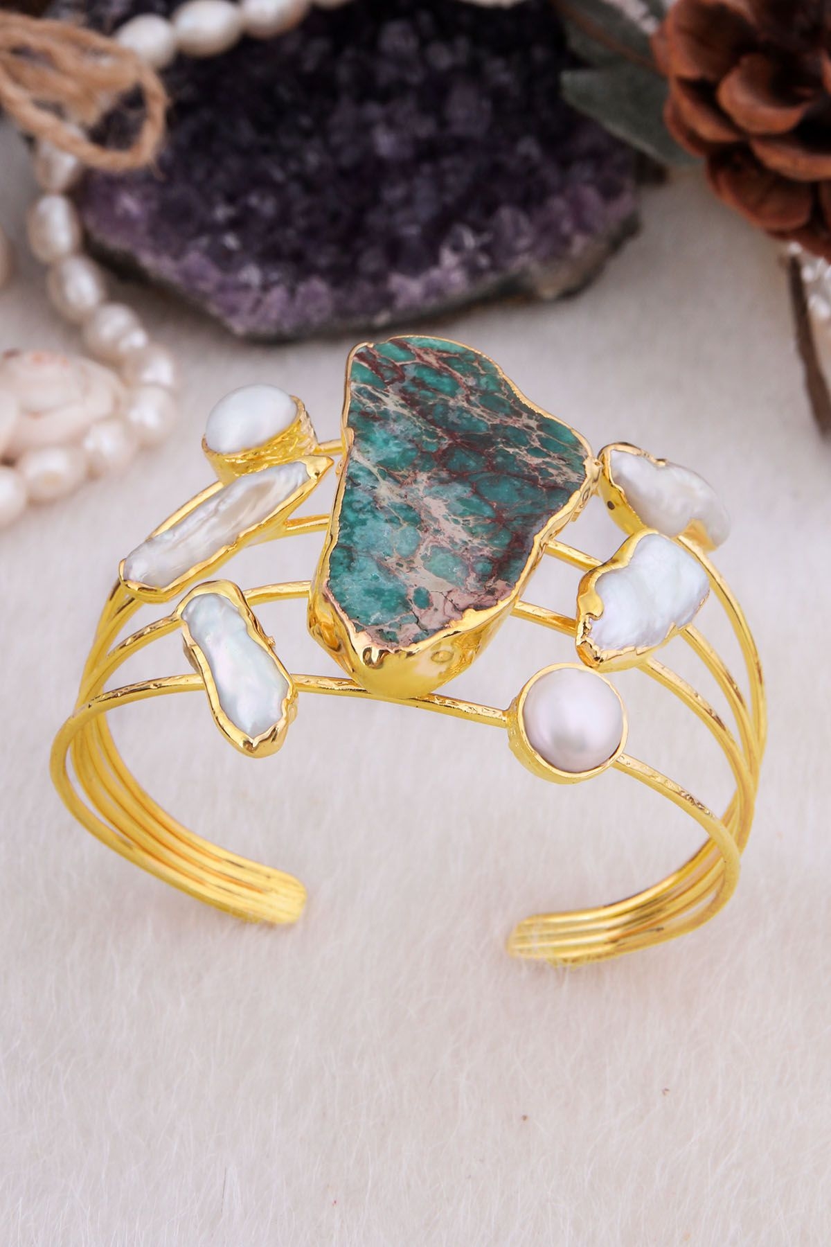 Pearl & Varasite Bracelet