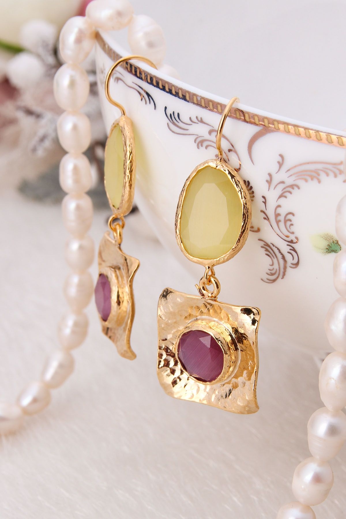 14K Gold-Plated Bronze & Zircon