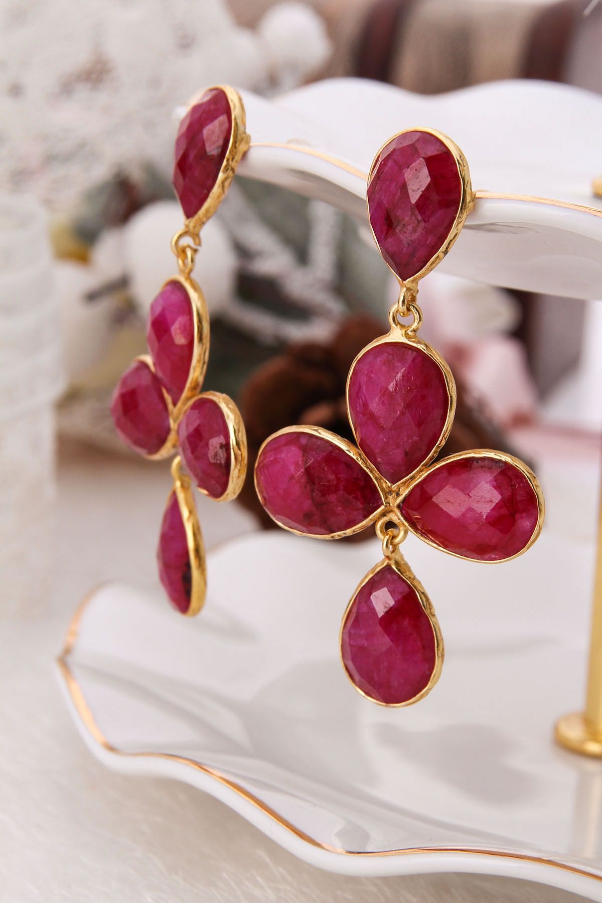 14K Gold-Plated Bronze & Agate