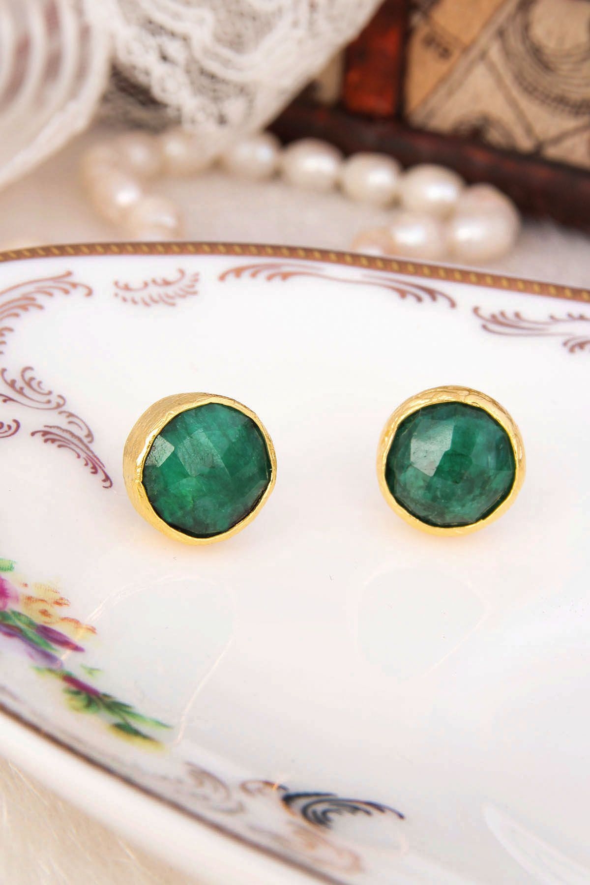 14K Gold-Plated Bronze & Agate