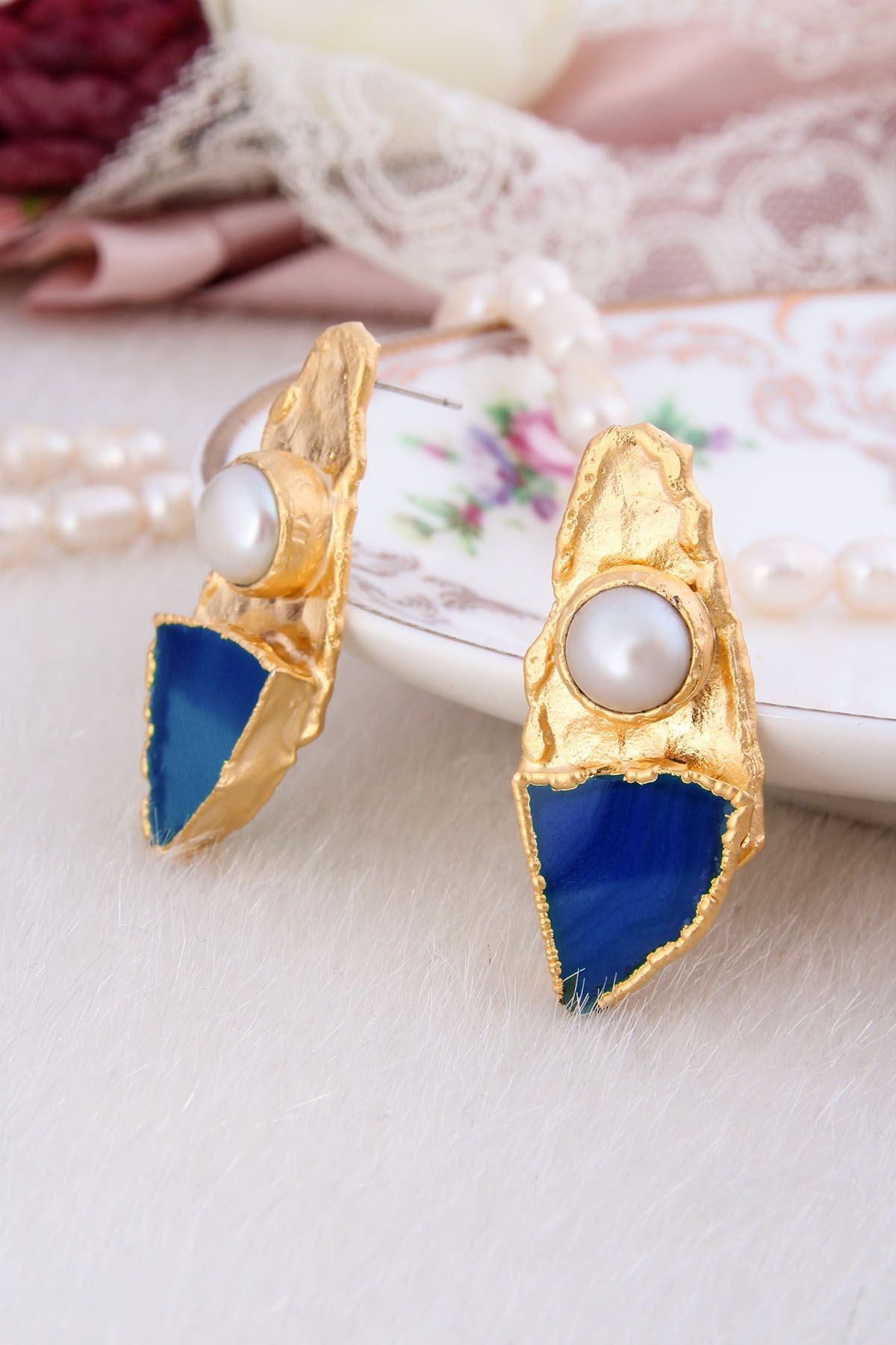 Pearl & Agate Earring