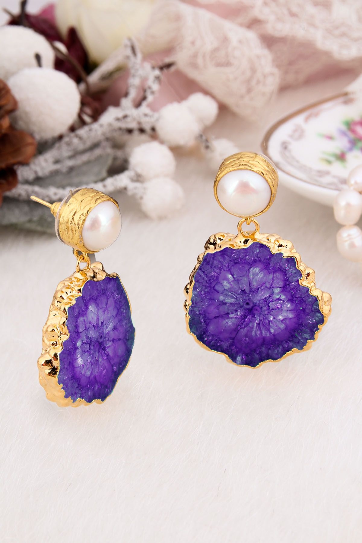 Pearl & Quartz Earring