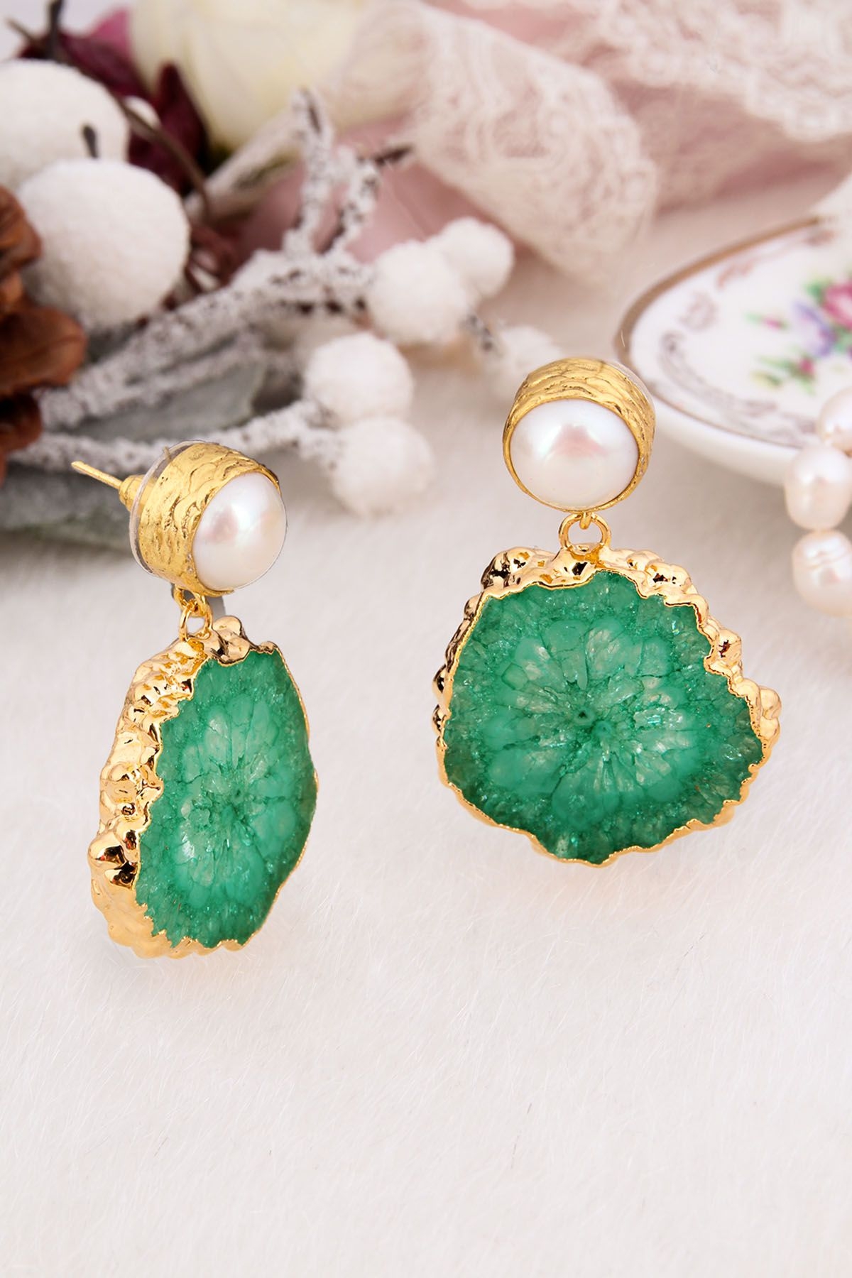 Pearl & Quartz Earring