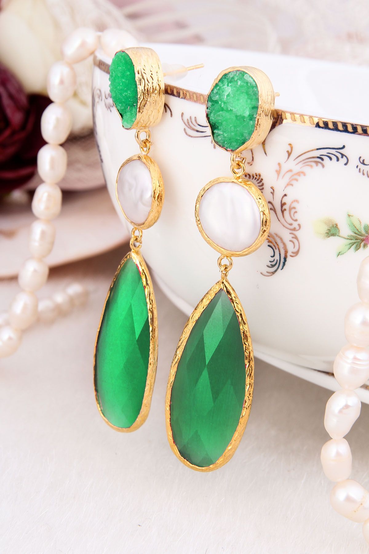 Pearl & Zircon Earring