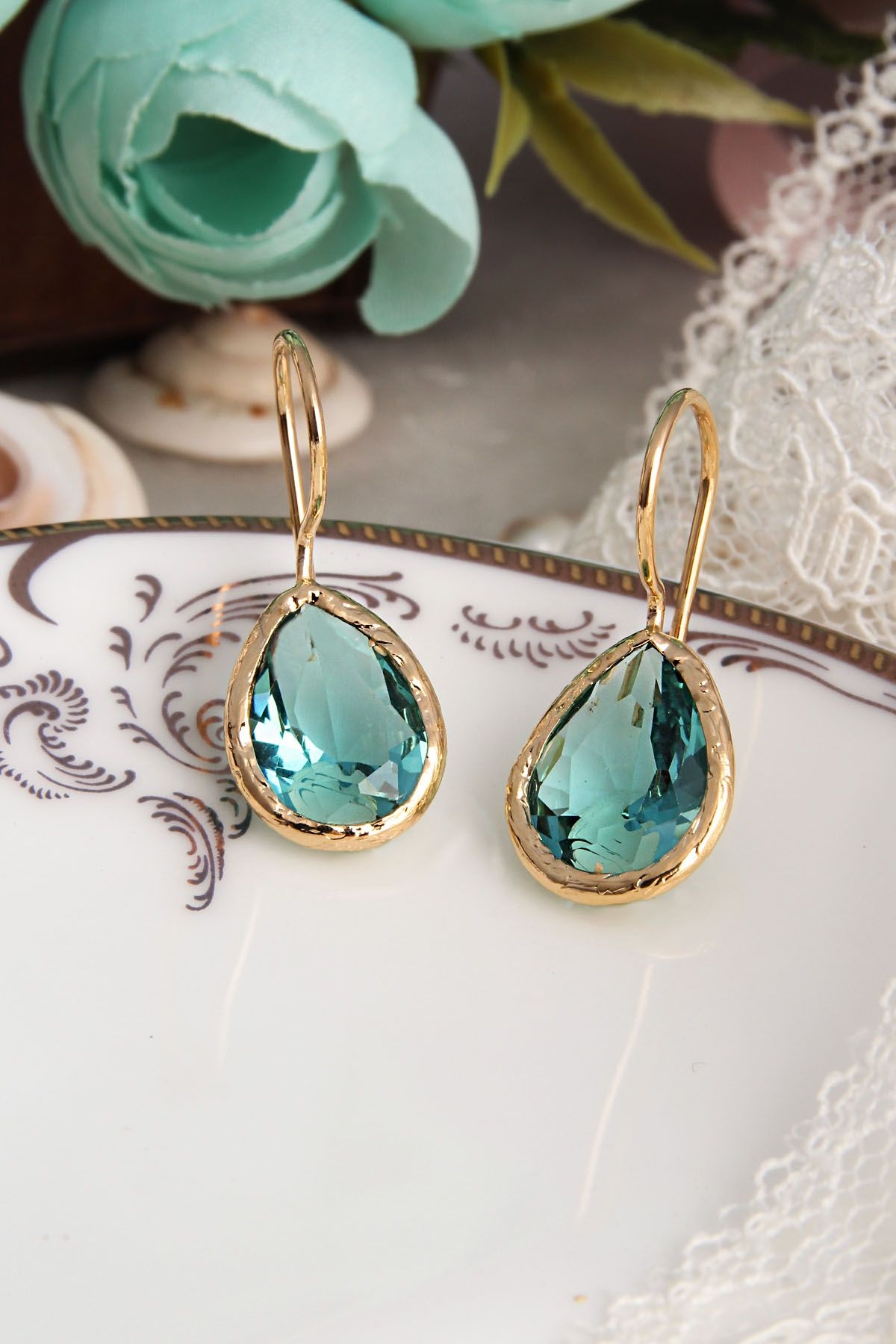 14K Gold-Plated Bronze & Zircon