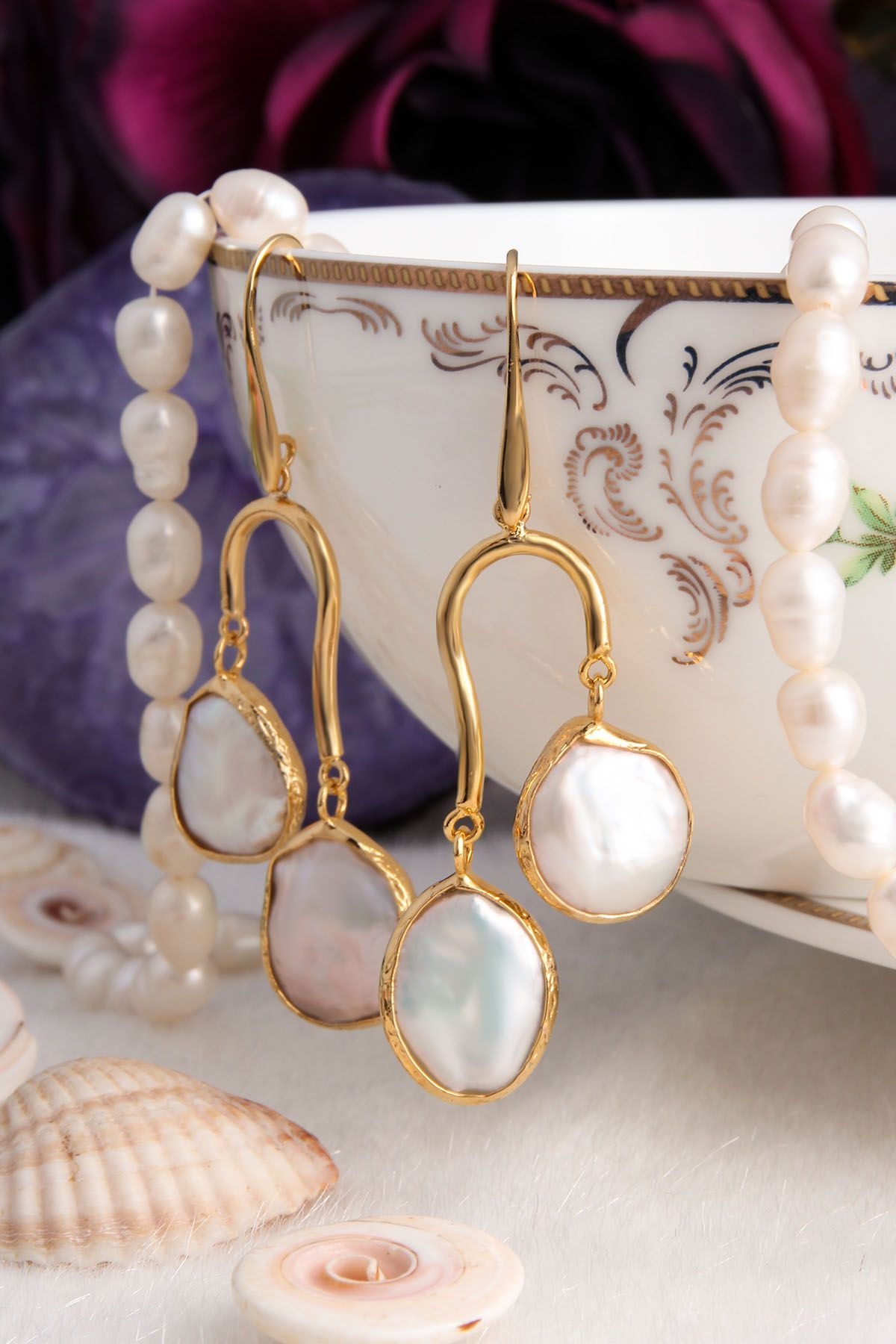 14K Gold-Plated Bronze & Pearl