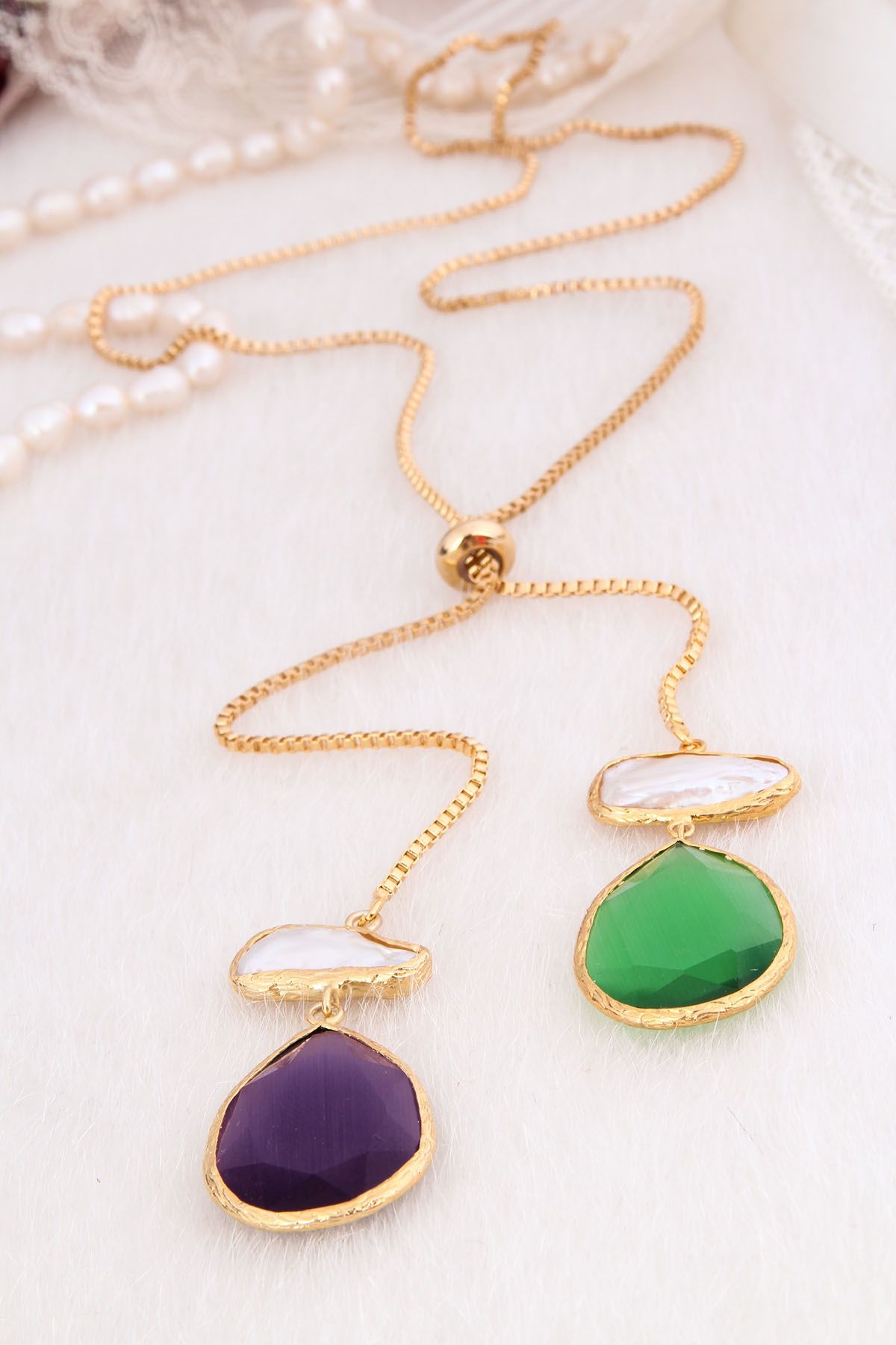 Pearl & Zircon Necklace