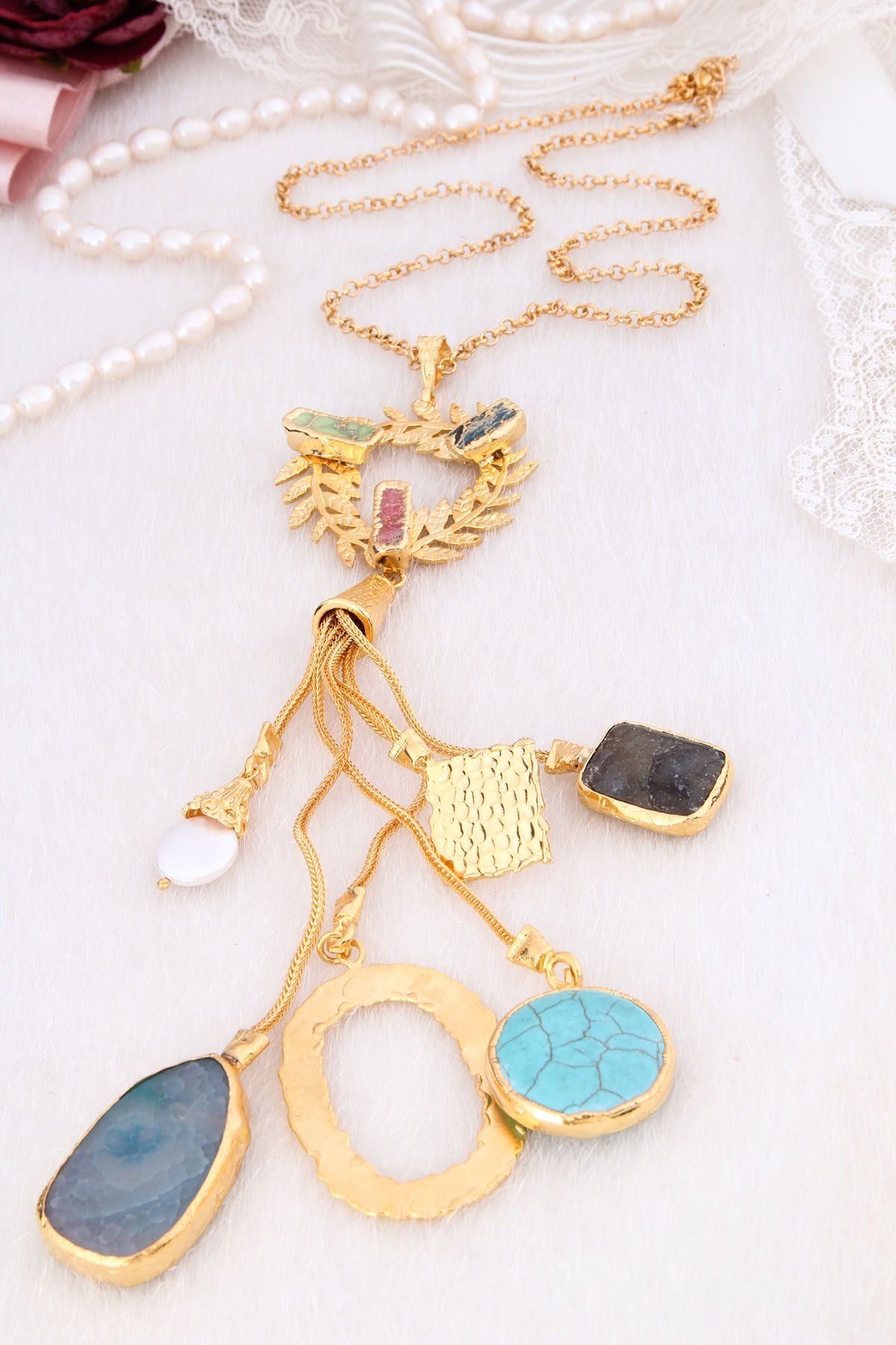 Turquoise & Agate Necklace