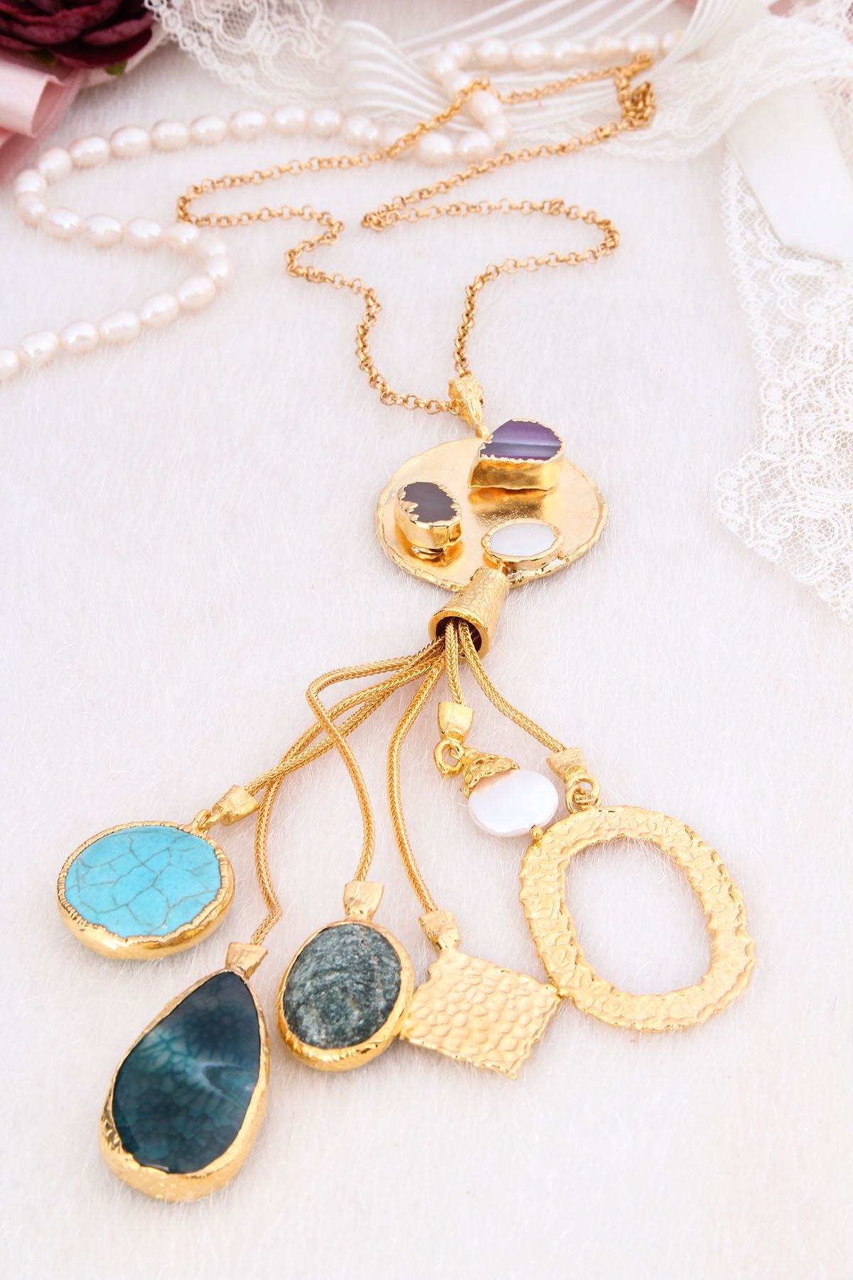 Turquoise & Agate Necklace