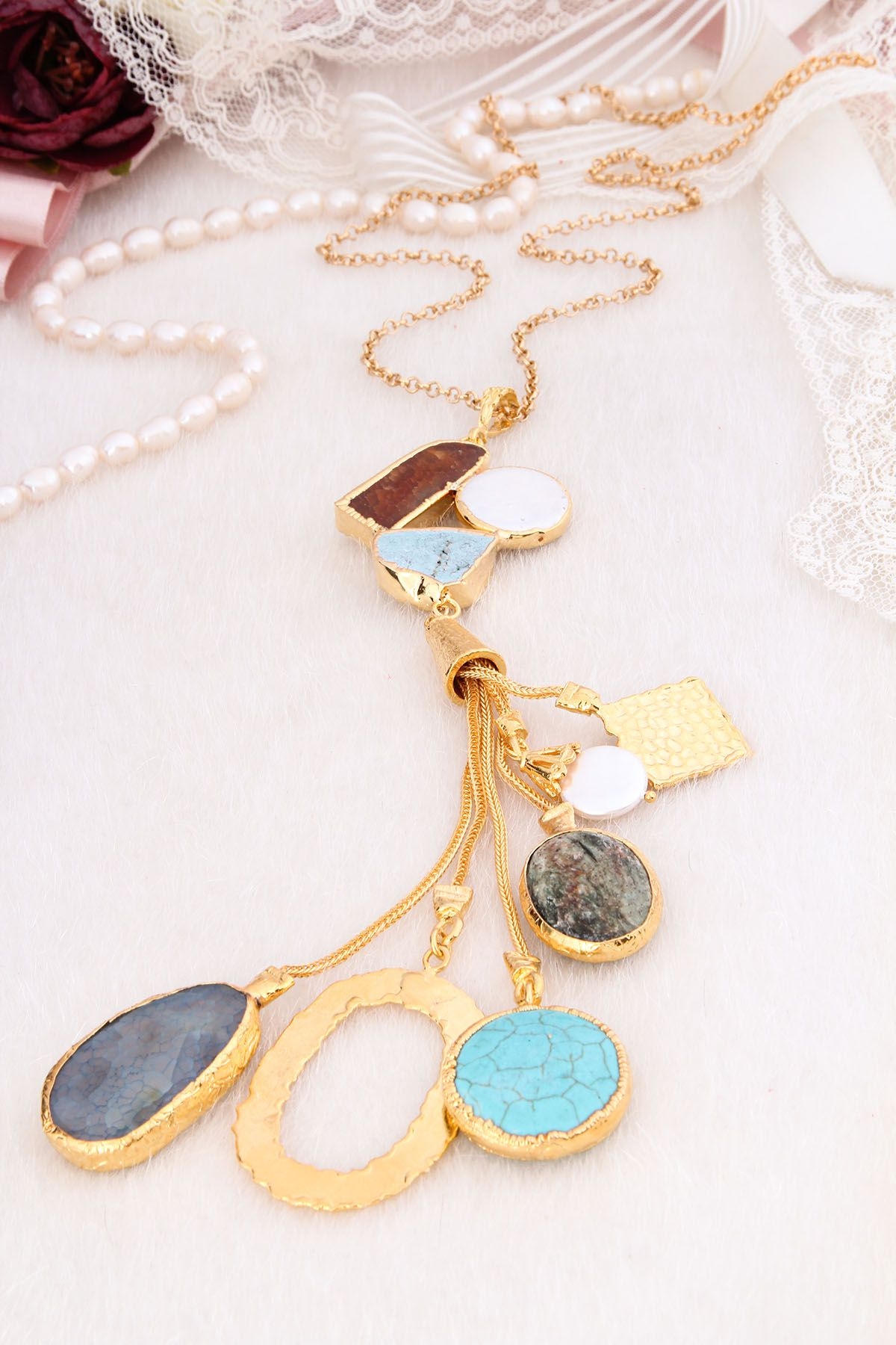 Turquoise & Agate Necklace
