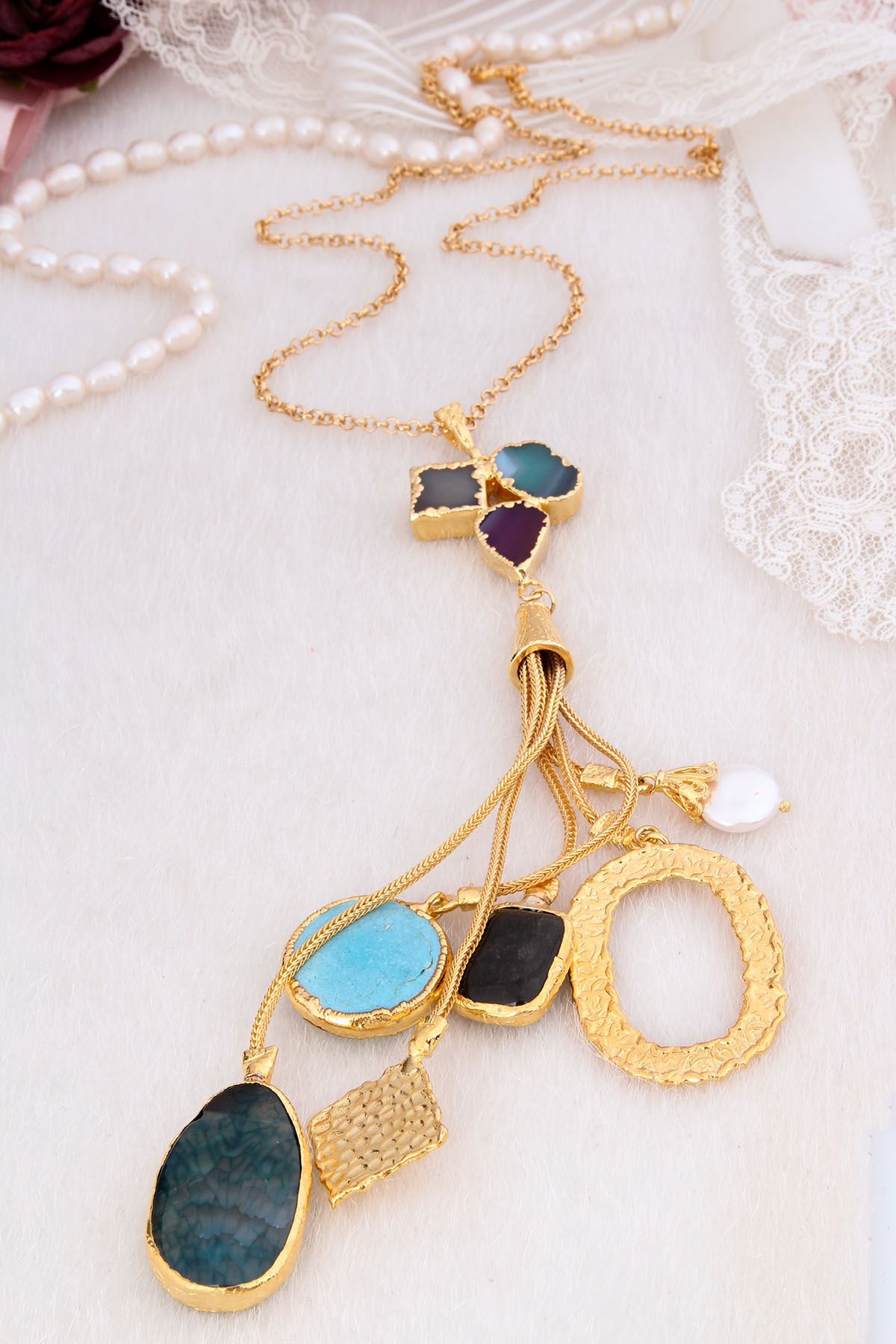 Turquoise & Agate Necklace