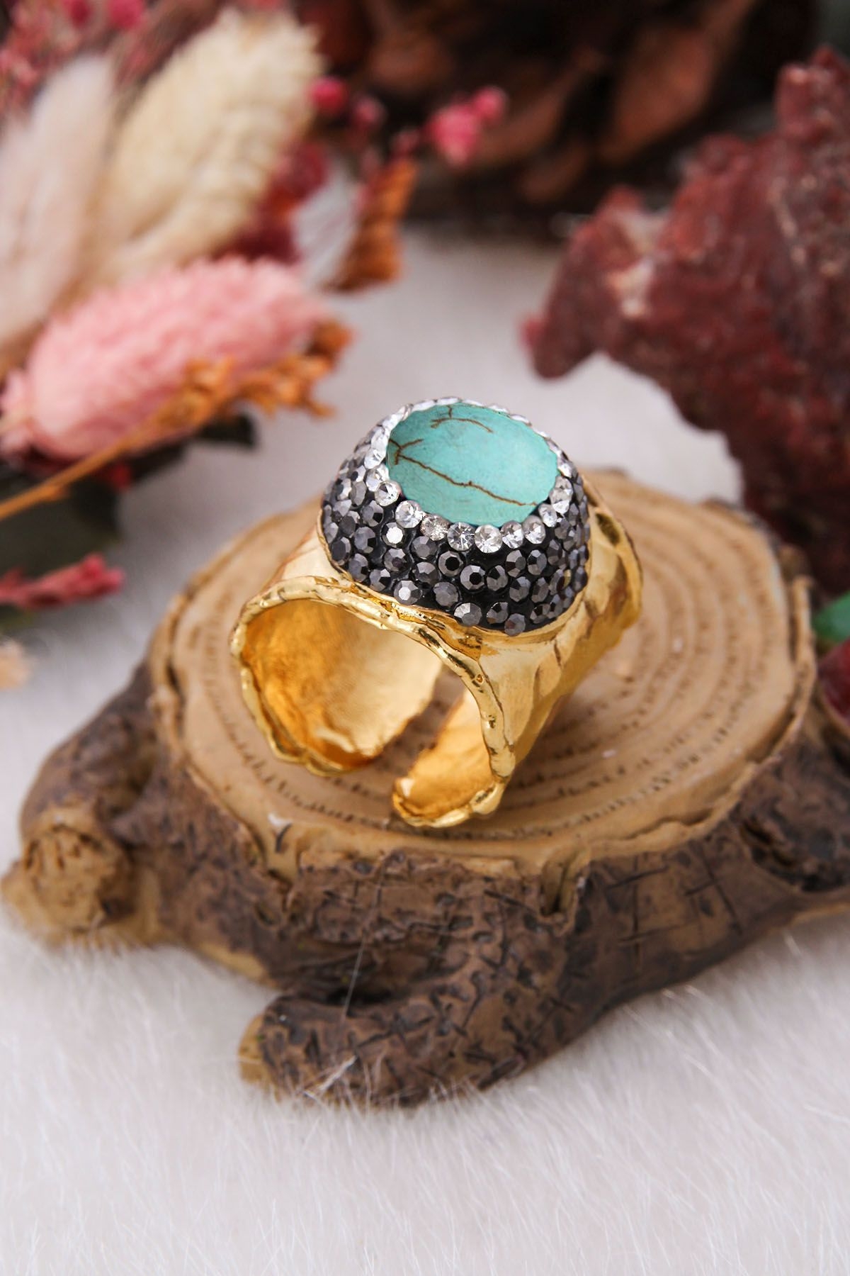 14K Gold-Plated Bronze & Turquoise