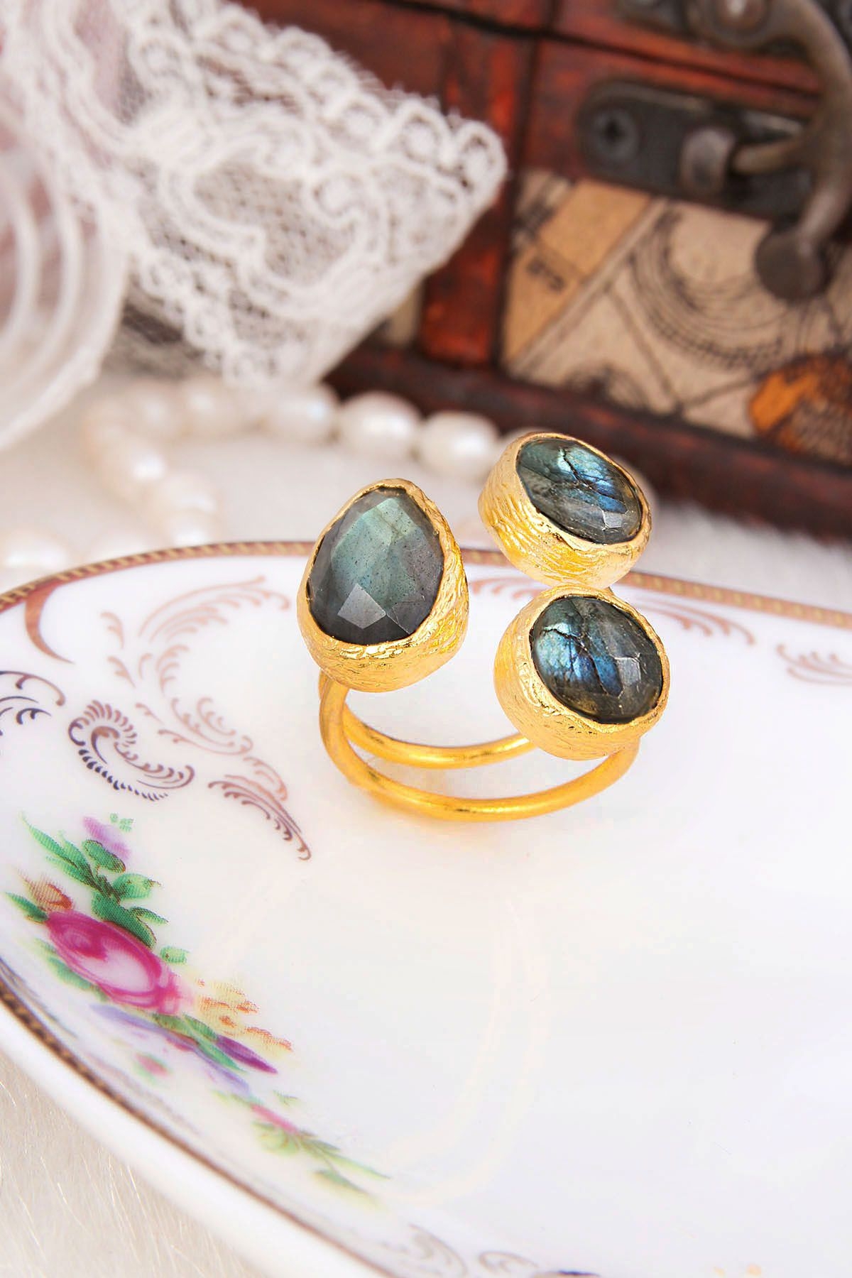 14K Gold-Plated Bronze & Labradorite