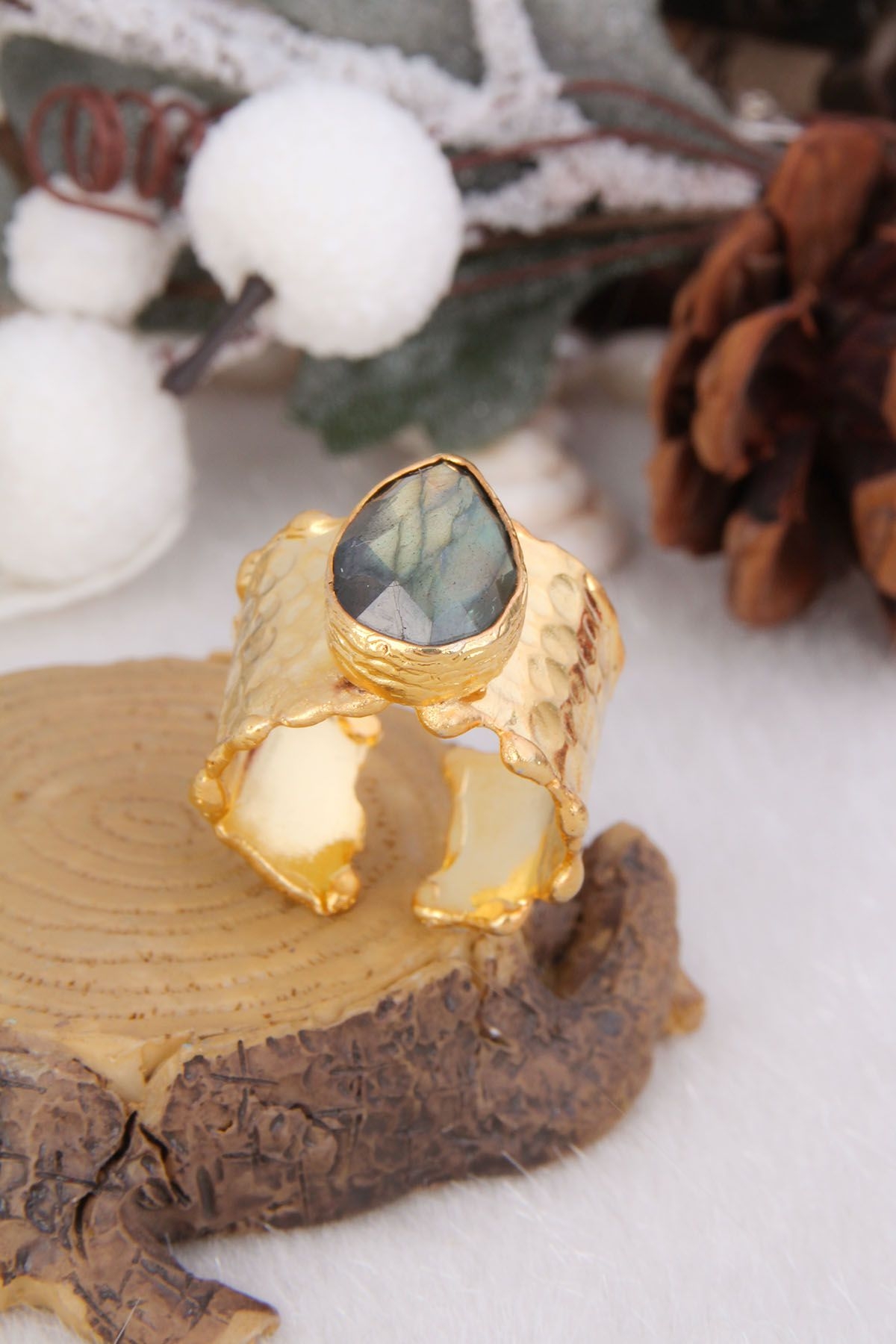 14K Gold-Plated Bronze & Labradorite