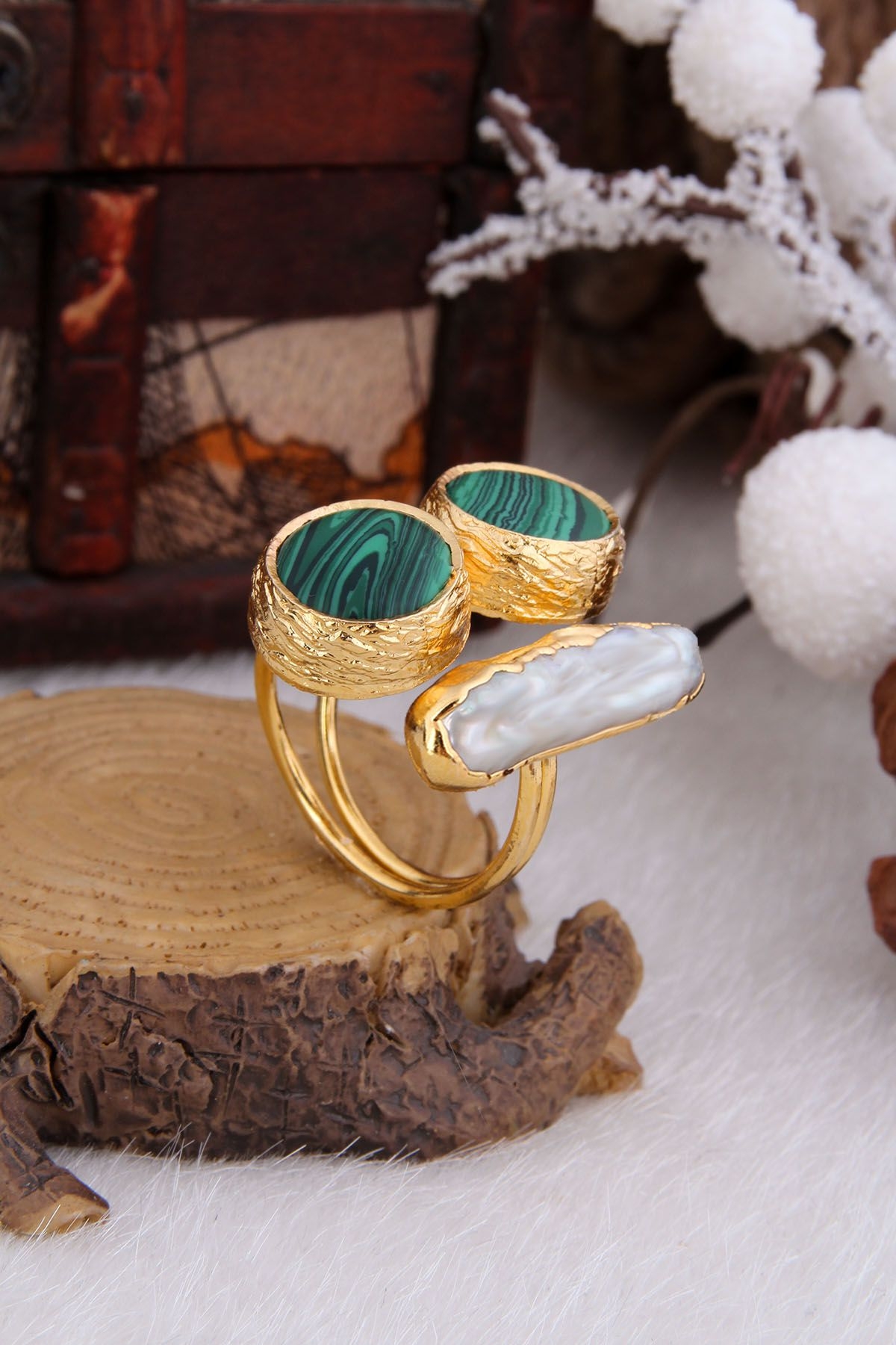 Pearl & Malahite  Ring
