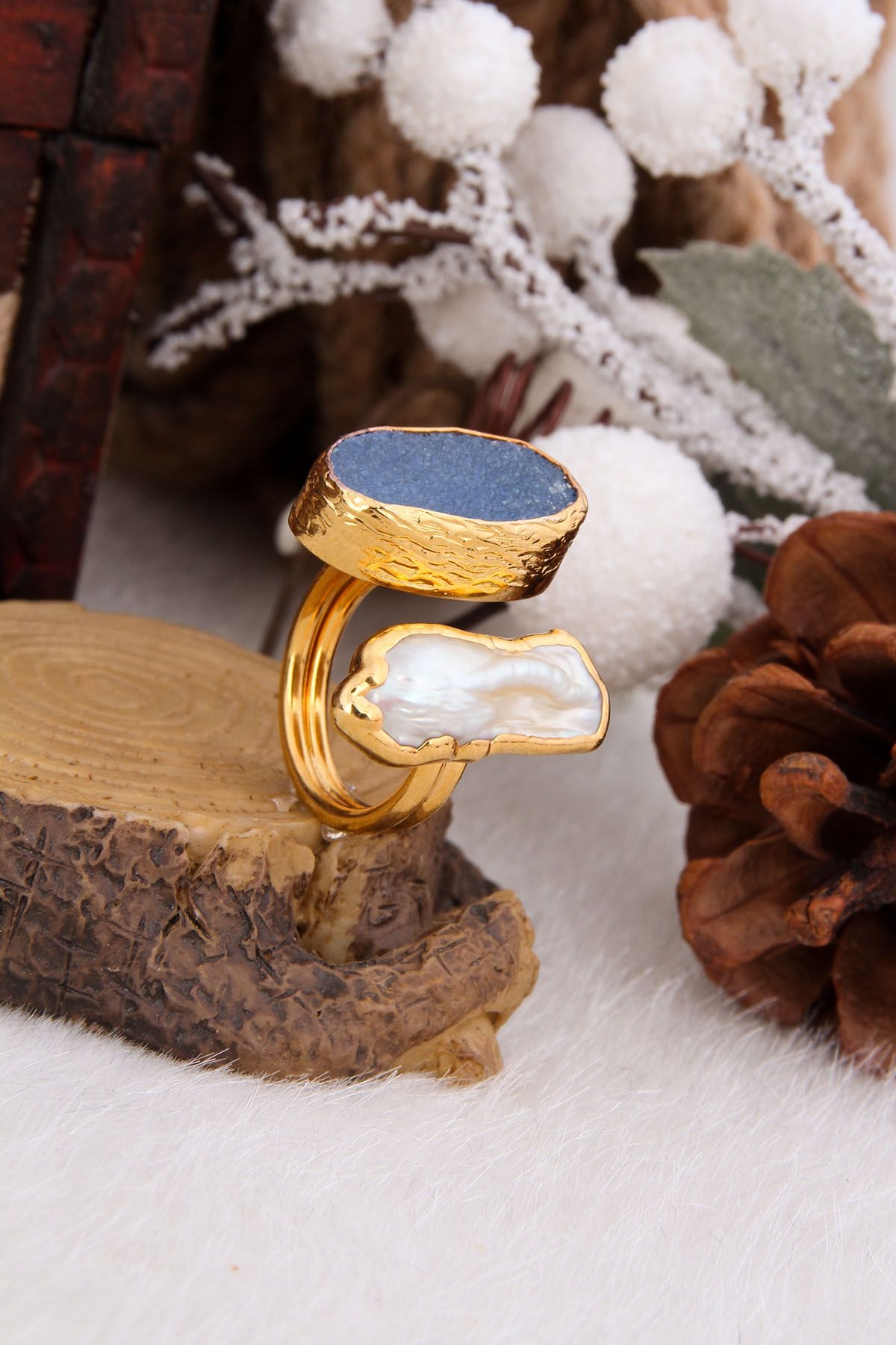 Pearl & Calsedon Ring