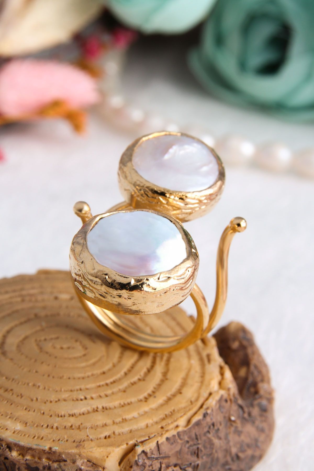 14K Gold Plated & Brass Material & Pearl 
