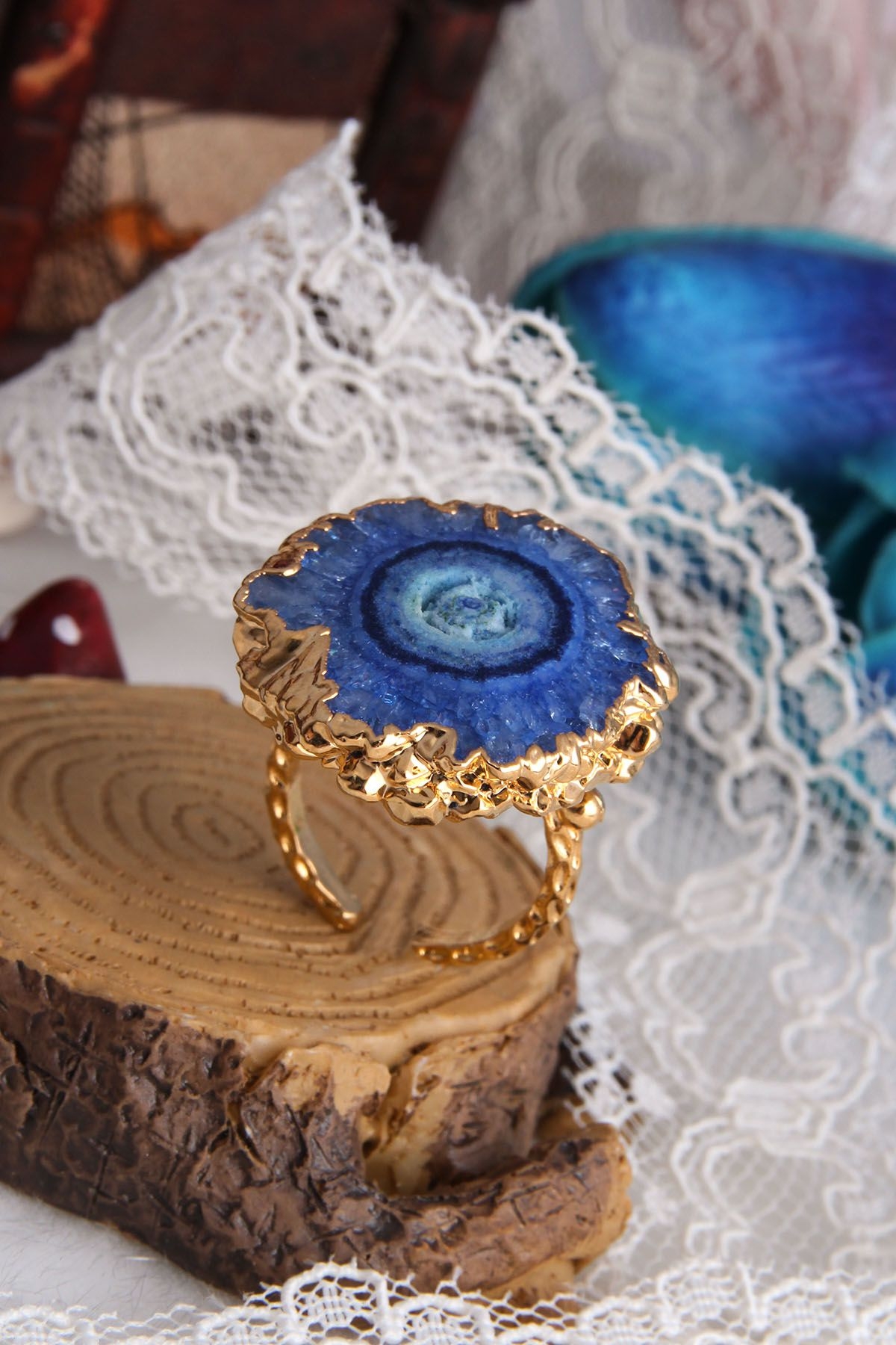14K Gold Plated & Brass Material & Agate 