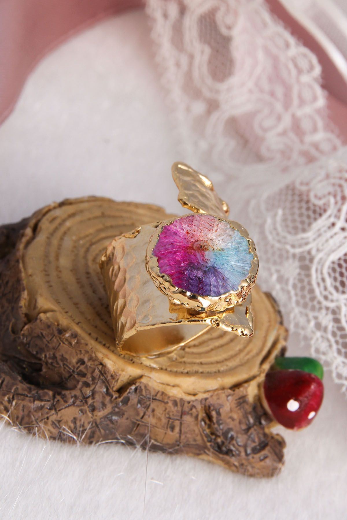 14K Gold-Plated Bronze & Tourmaline