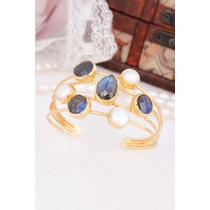 14K Gold-Plated Bronze & Labradorite & Pearl