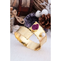 Pearl & Druzy Quartz Bracelet