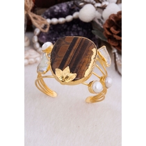 Pearl & Tiger Eyes Bracelet