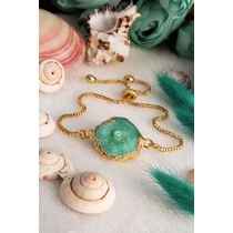 14K Gold Plated & Brass Material & Agate 