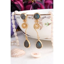 14K Gold Plated & Brass Material & Labradorite 