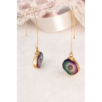 14K Gold-Plated Bronze & Tourmaline Natural Stone