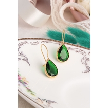 14K Gold-Plated Bronze & Zircon Natural Stone