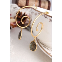 14K Gold-Plated Bronze & Labradorite Natural Stone