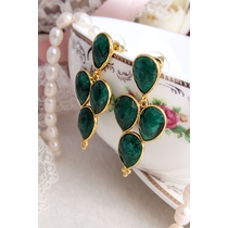 14K Gold-Plated Bronze & Emerald