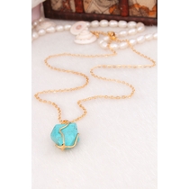 14K Gold-Plated Bronze & Turquoise