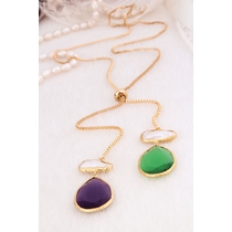 Pearl & Zircon Necklace