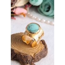 14K Gold-Plated Bronze & Turquoise
