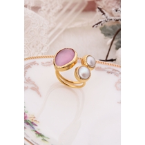 14K Gold-Plated Bronze & Zircon & Pearl