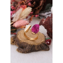 14K Gold-Plated Bronze & Pearl & Druzy