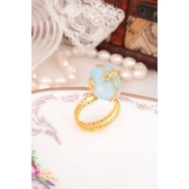14K Gold-Plated Bronze & Aquamarine