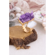 Amethyst & Pearl Ring