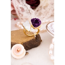 Amethyst & Pearl Ring
