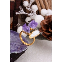 Amethyst & Pearl Ring