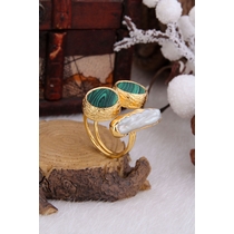 Pearl & Malahite  Ring
