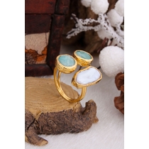 Pearl & Amazonite  Ring