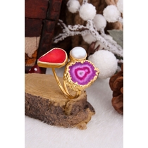 Coral & Pearl Ring